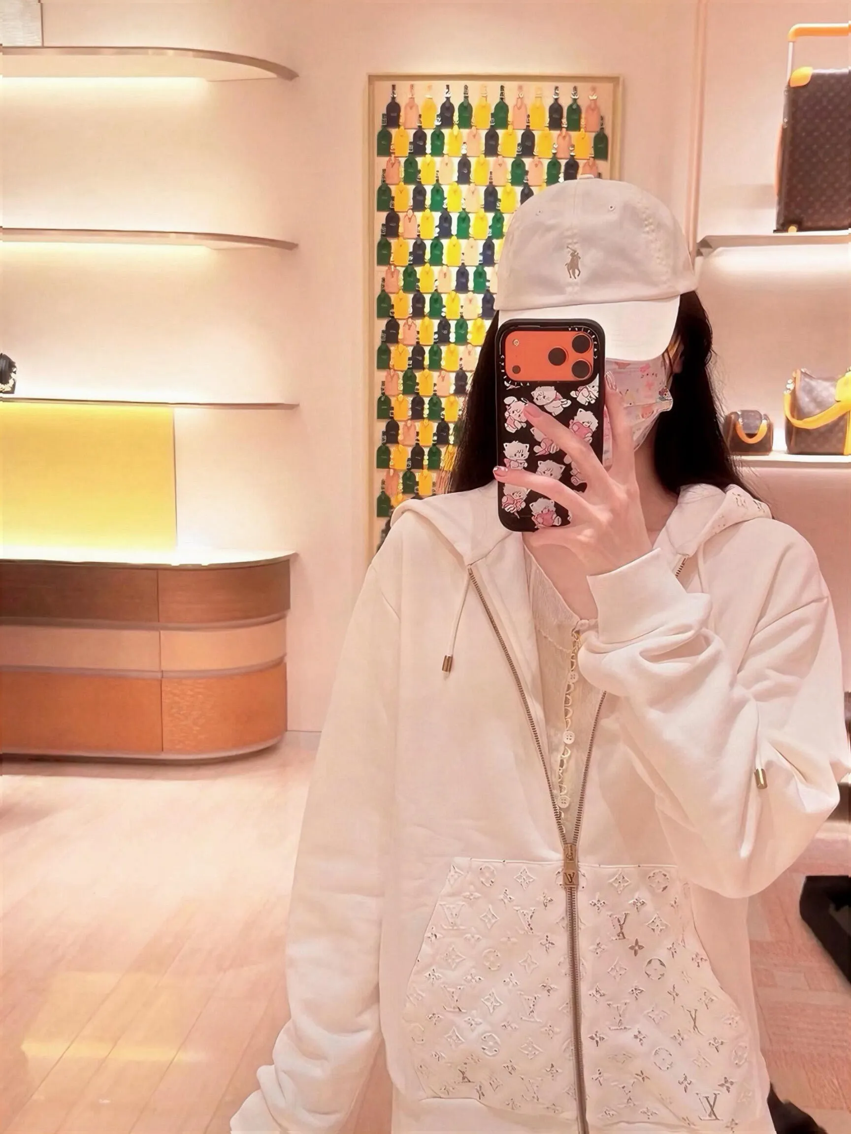 Louis Vuitton/Louis Vuitton reflective 3D embossed hooded sweatshirt jacket